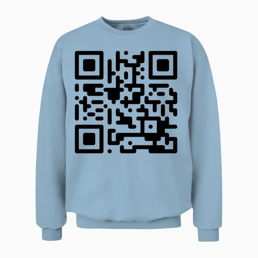 Qr Codes Are Dumb - Black Unisex Sweatshirt in Light Blue
