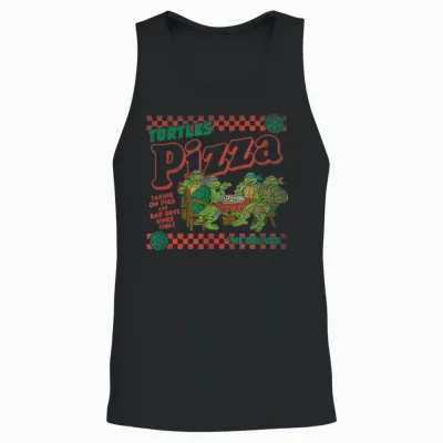Teenage Mutant Ninja Turtles Pizza Delivery Classic Logo T-Shirt, Black Unisex Tank Top - Black