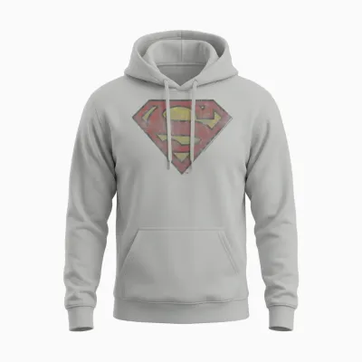 Dc Comics Superman Vintage Shield Unisex Hoodie - Ash