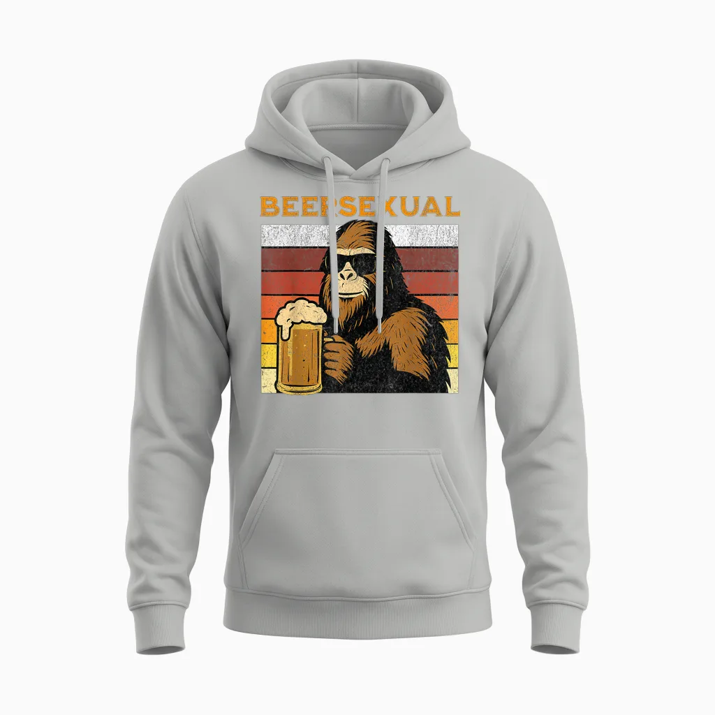 I'm Beersexual Funny Beer Lover Beersexual Flag Colors Unisex Hoodie in Ash