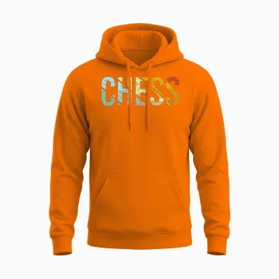 Chess Retro Unisex Hoodie - Safety Orange
