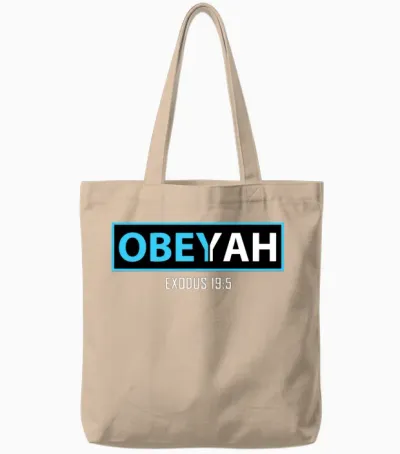 Obey Yah, Hebrew Roots Movement Yahweh Gift Tote Bags - Natural