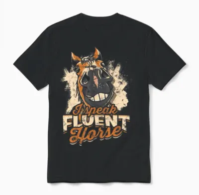 I Speak Fluent Horse - Horse Unisex T-Shirt - Black