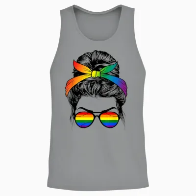Rainbow Bun Gay Homo Outfit Lgbt Gay Homosexuality T-Shirt, White Unisex Tank Top - Sport Grey