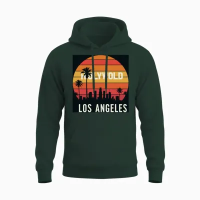 Los Angeles Retro Unisex Hoodie - Forest