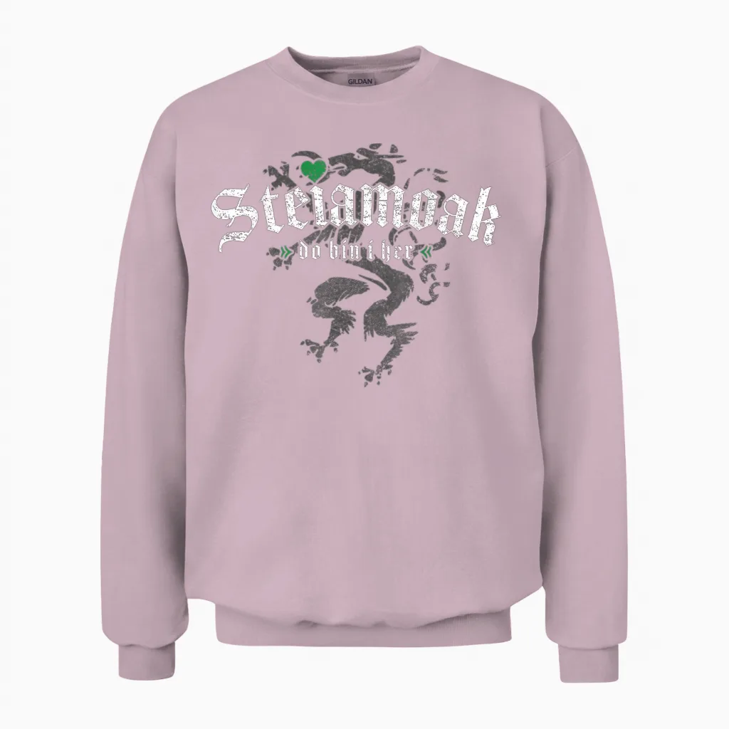 Steiamoak Do Bin I Her Original Steirisch Slogan Steiermark T-Shirt, Black Unisex Sweatshirt in Light Pink
