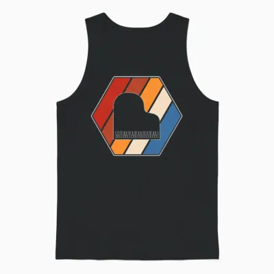 Piano Retro Unisex Tank Top - Black