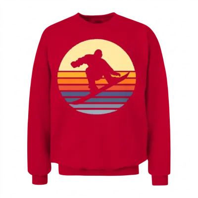 Retro Snowboard Unisex Sweatshirt - Red