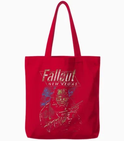 Fallout New Vegas Ranger Vintage Distressed Video Game Tote Bags - Red