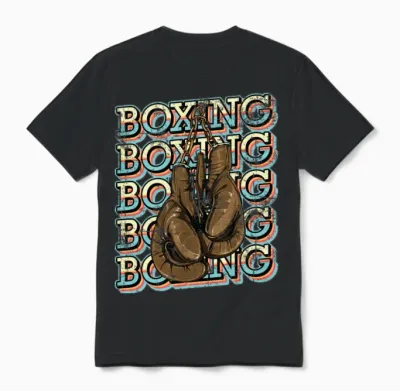 Boxing Gloves Retro Unisex T-Shirt - Black