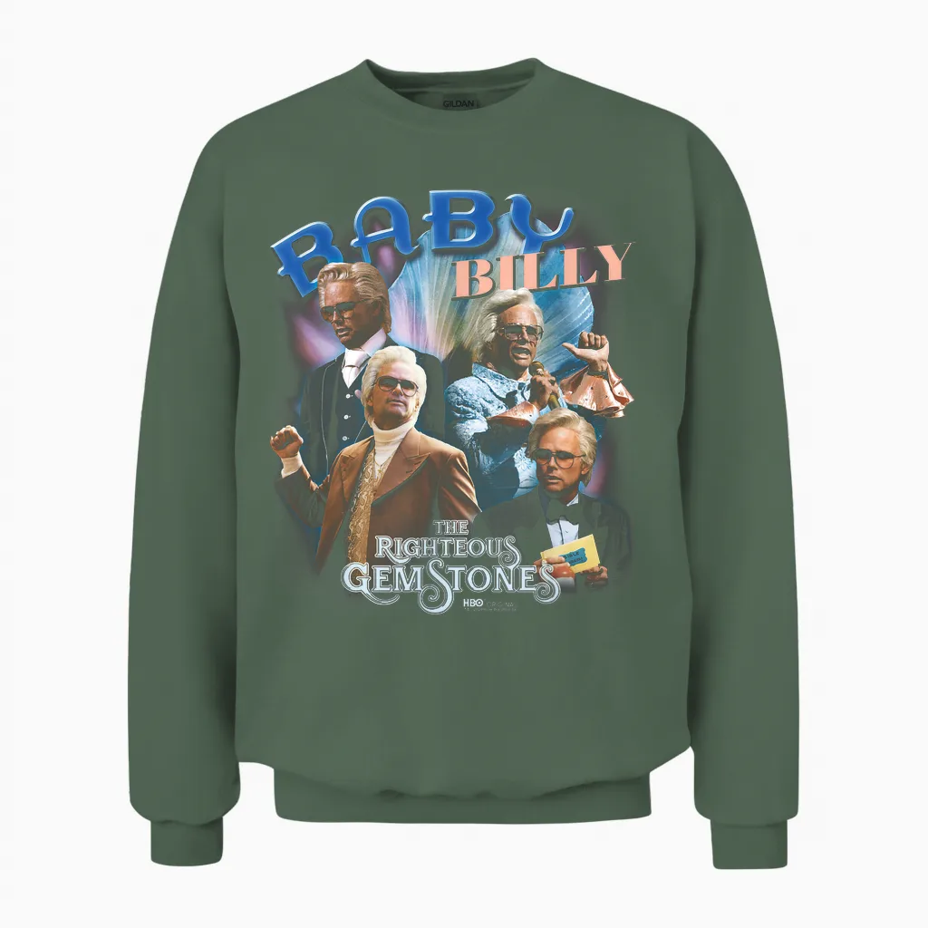 The Righteous Gemstones Baby Billy Heartthrob Unisex Sweatshirt in Military Green