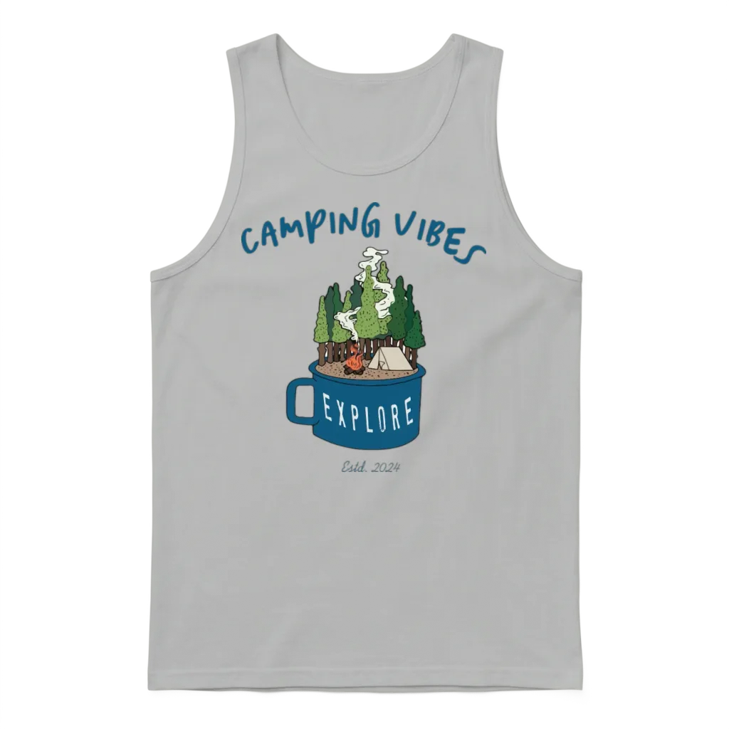 Camping Vibes Explore Unisex Tank Top - Ash