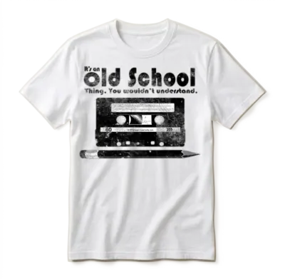 Old School Thing Cassette Retro 80s Unisex T-Shirt - White