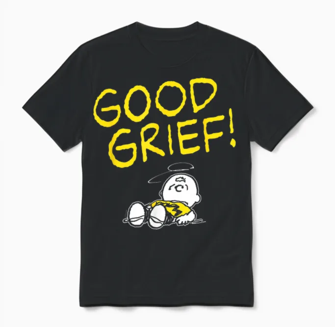 Peanuts - Charlie Brown Good Grief Unisex T-Shirt in Black