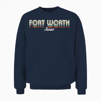 Retro Fort Worth Texas Unisex Sweatshirt - Navy
