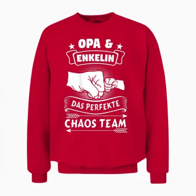 Grandpa & Enkelin Das Perfekte Chaos Team Partner Look Grandad T-Shirt, Black, S Unisex Sweatshirt - Red