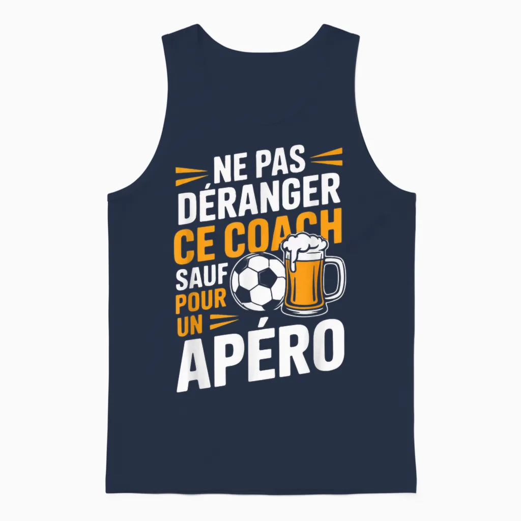 Coach Foot Apéro Homme Humour Idée Cadeau Drôle Bière Unisex Tank Top in Navy