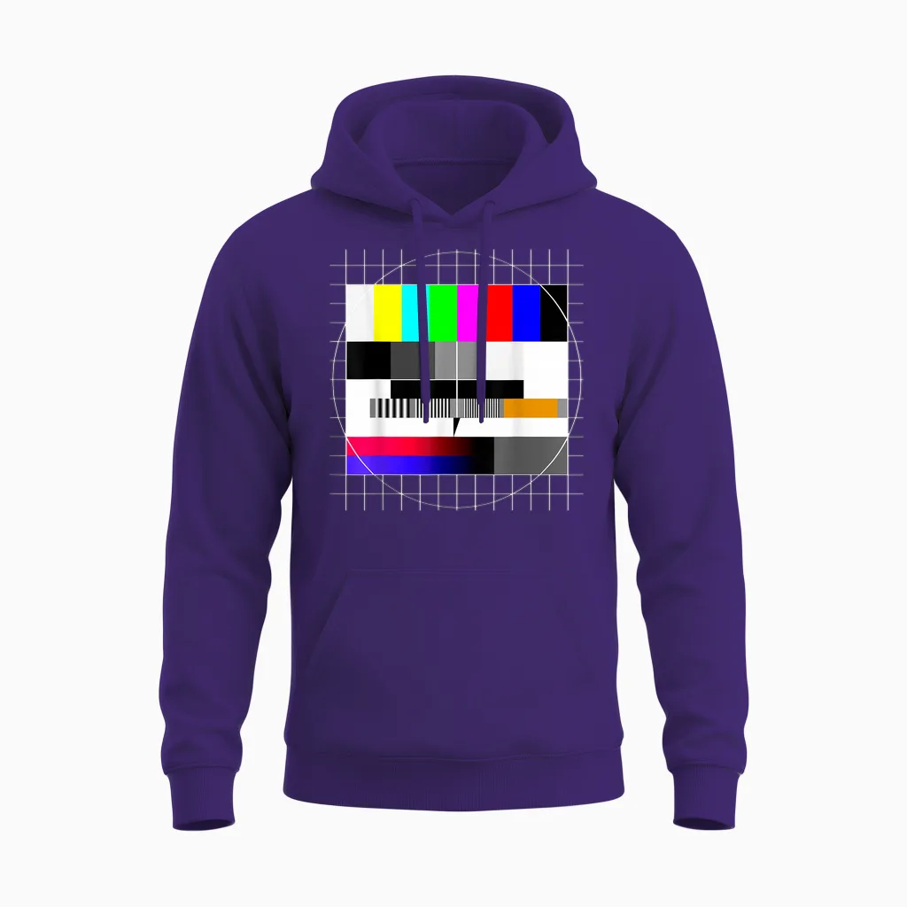Test Image 90s Party 80s Outfit Retro Costume Test Picture T-Shirt, Black Unisex Hoodie in Purple