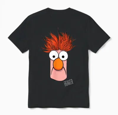 Disney the Muppets Beaker Muppet Labs Big Face Unisex T-Shirt - Black