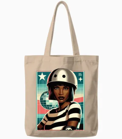 Retro Roller Queen Tote Bags - Natural
