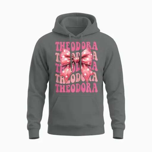 Theodora Elegant Bow for Women and Girls Unisex Hoodie - Graphite Heather