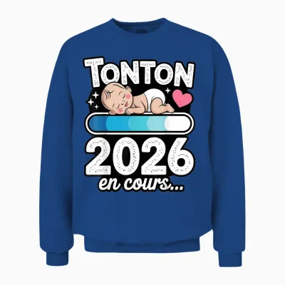Tonton 2026 in Progress Gift Announcement Pregnancy Future Uncle Unisex Sweatshirt - Royal