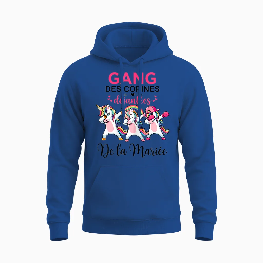 Gang Des Copines Déjantées De La Mariée Future Mariée Evjf Unisex Hoodie in Royal