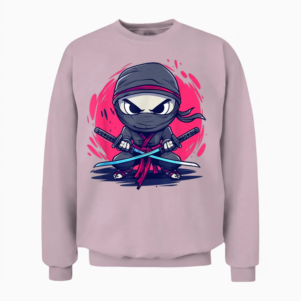 Bunter Ninja I Ninja Für Kinder Unisex Sweatshirt in Light Pink
