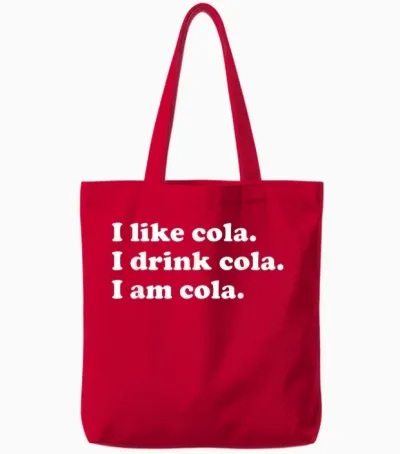Cola Lover Men's / Women's / Girls' / Boys' T-Shirt, Black, S Tote Bags - Red