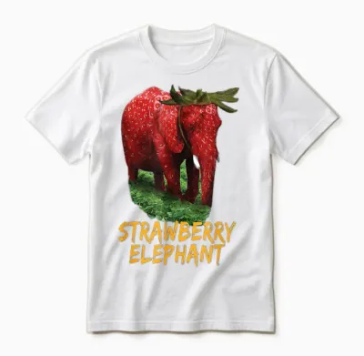 Strawberry Elephant Meme Unisex T-Shirt - White