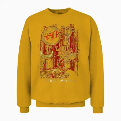 Slayer Hell Awaits Anniversary Cover Unisex Sweatshirt - Gold