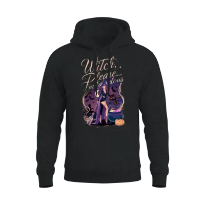 Halloween Witch Please I Am Fabulous Unisex Hoodie - Black