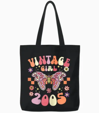 20 Year 2005 Vintage Woman 20th Birthday 2005 T-Shirt, Black, Female X-Small Tote Bags - Black