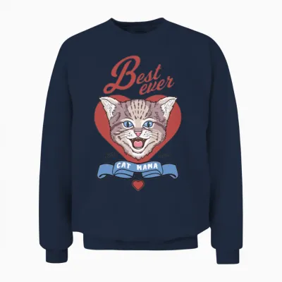 Best Ever Cat Mama Unisex Sweatshirt - Navy