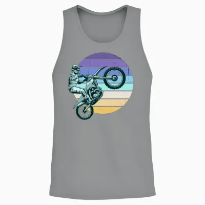 Motorcycle Bike Retro Sun Unisex Tank Top - Sport Grey