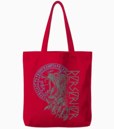 Berserker Bär Krieger Odin Runen Nordischer Kompass Wikinger Tote Bags - Red