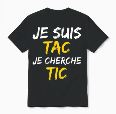 Je Suis Tac Je Seek Tic - Déguisement Duo Unisex T-Shirt - Black