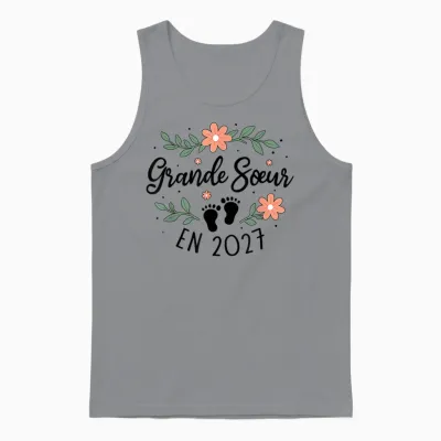 Future Grande Sœur 2027 Annonce Bébé Tu Vas être Grande Sœur Unisex Tank Top - Sport Grey
