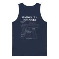 Funny Anatomy of a Pew Pewer - Ammo Gun - Gun Unisex Tank Top - Navy – 1