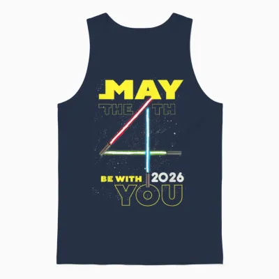 Star Wars May the 4th Be with You 2026 Lightsabers Unisex Tank Top - Navy