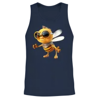 Design Your Own Bee Unisex Tank Top - Navy – 2