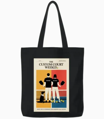 Funny Pickleball His Fault Her Fault Tote Bags - Black