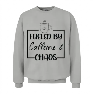 Fueled by Caffeine and Chaos Mother's Day Coffee Unisex Sweatshirt - Ash