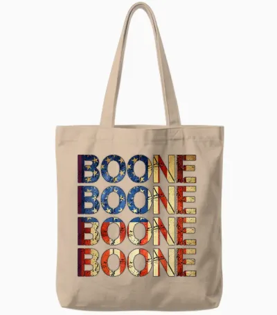 Boone Family Name I Love Boone Personalized Vintage Tote Bags - Natural