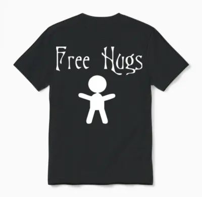 Free Hugs Funny Unisex T-Shirt - Black