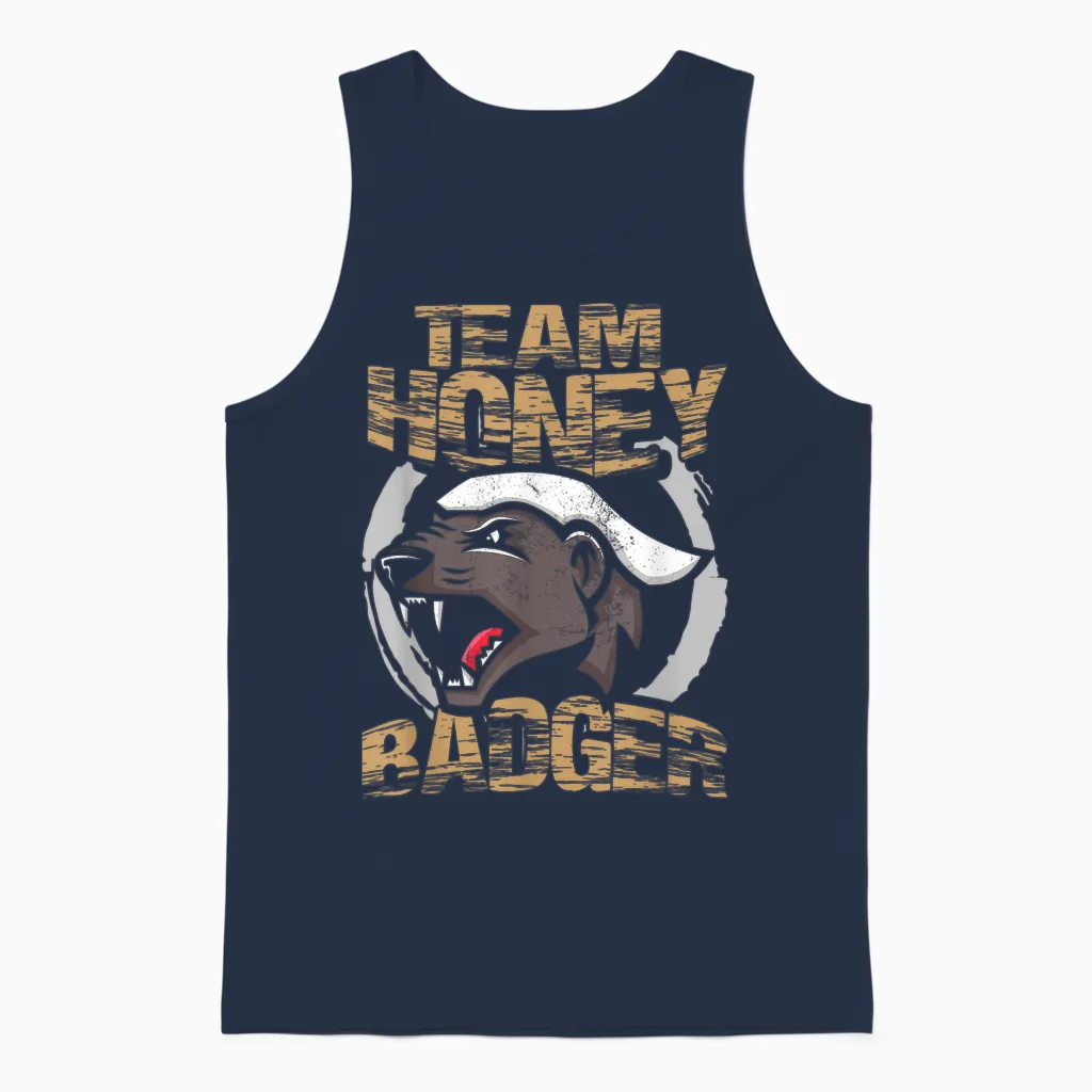 Team Honey Badger | Animal Fans | Honey Badger Lover T-Shirt, Black Unisex Tank Top in Navy