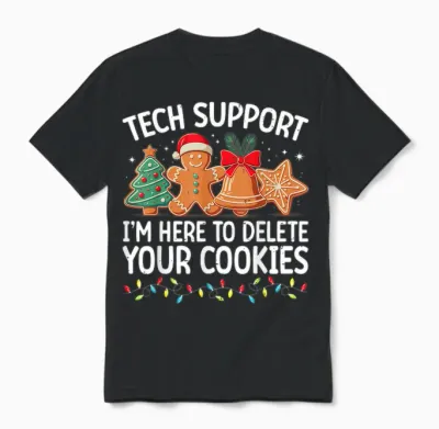 Tech Support Christmas Cookies Women Men Funny Christmas Unisex T-Shirt - Black