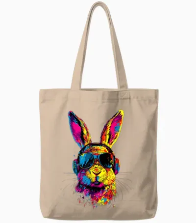 Lapin Avec Lunettes De Soleil Lapin Des Champs Doux Lapins Tote Bags - Natural