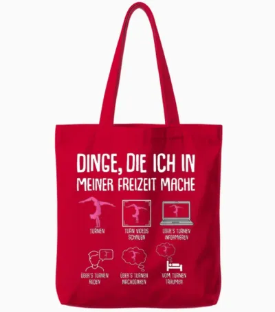Gymnastics Girl's Tote Bags - Red