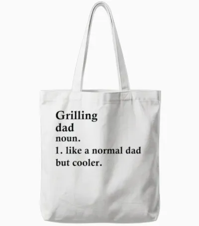 Grilling Dad Funny Bbq Definition Tote Bags - White